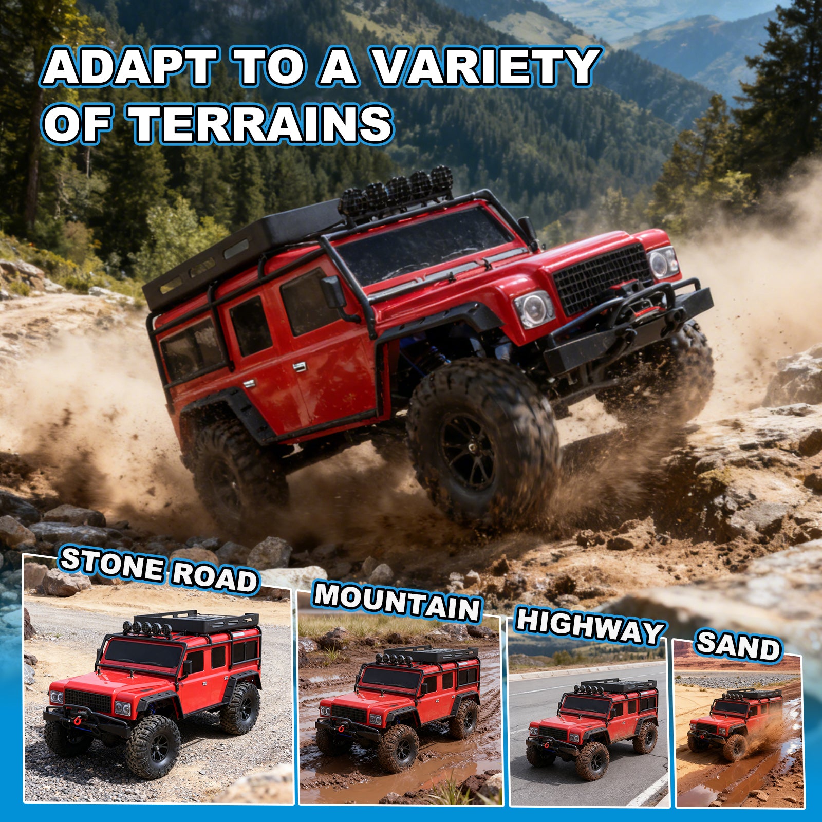 BF-4J Two Speed ββ1/10 Scale 4WD Off-road Electric RC Crawler 2.4G 5CH 3-in-1 Trail RC RTR #RH1055