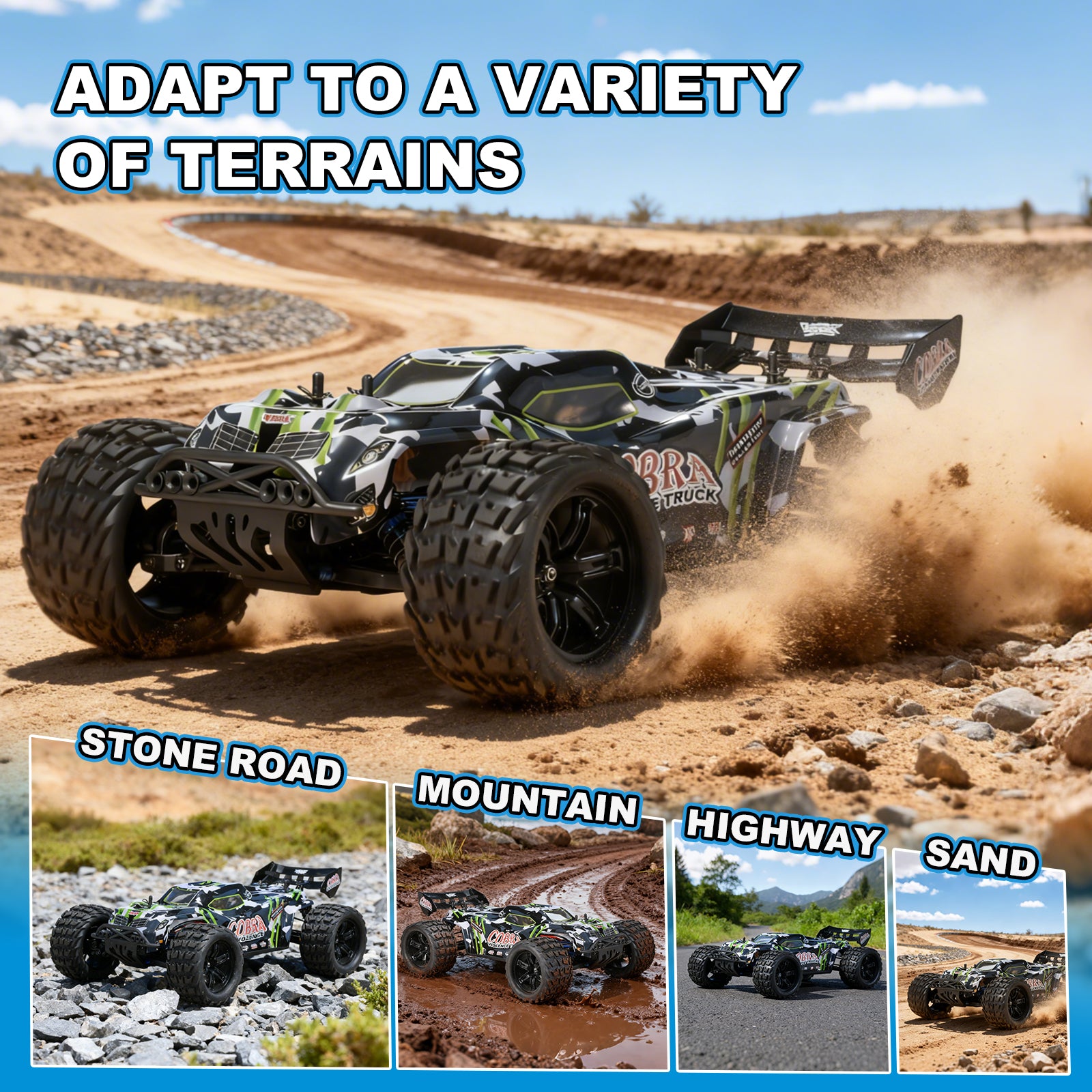 COBRA 1/8 Scale 4WD Off-road Electric RC Truggy 2.4G Brushless High Speed RTR #RH818