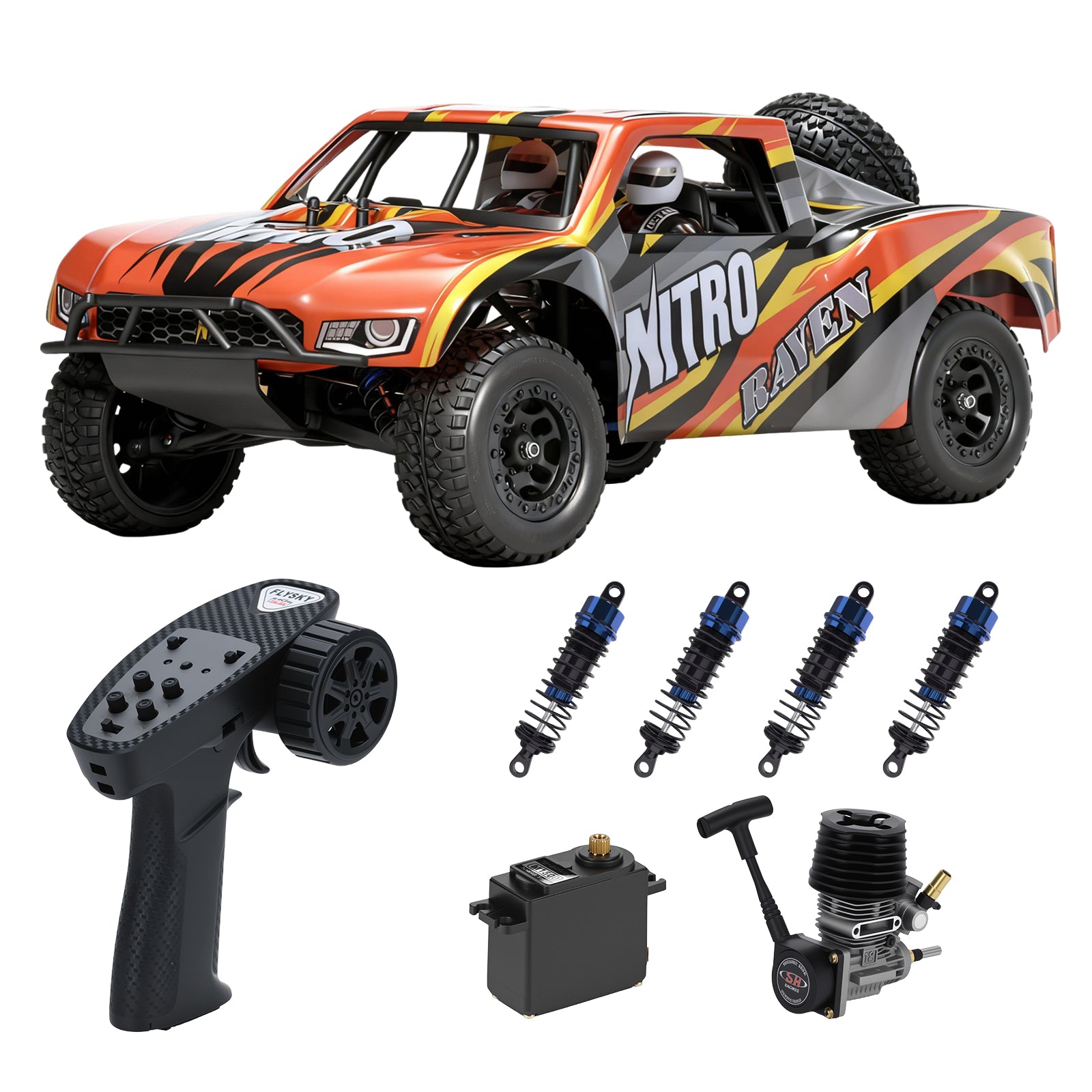 Nitro VRX RACING 1:10 Scale 4WD Off road Nitro Powered Short Course Truck RC Car #RH1008