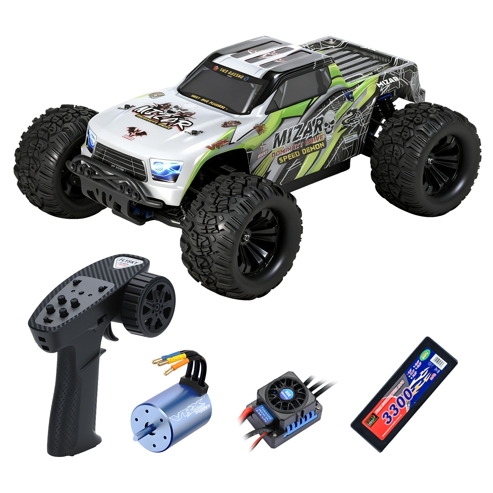 MIZAR 1/10 Scale 4WD Off-road Electric RC Truck 2.4G Brushless High Speed ​​RTR #RH1072