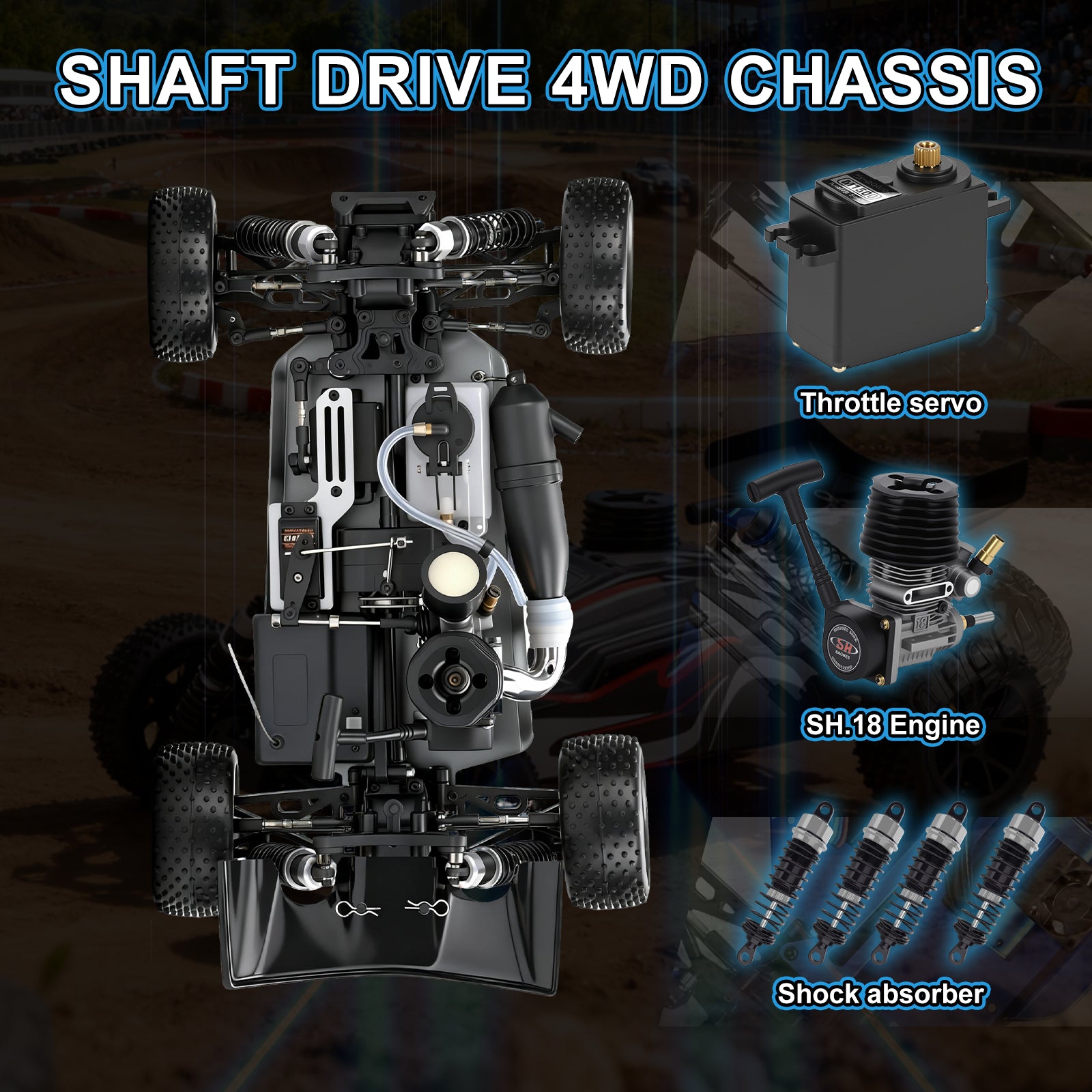 SPIRIT Nitro VRX RACING 1:10 Scale 4WD Nitro Powered RC Car #RH1006