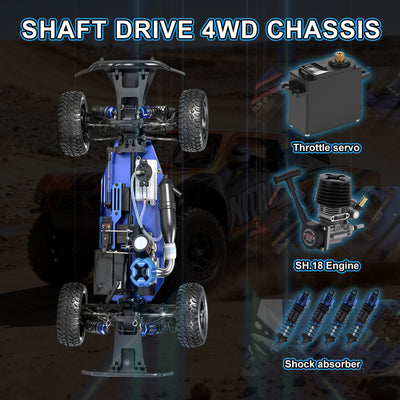 Nitro VRX RACING 1:10 Scale 4WD Off road Nitro Powered Short Course Truck RC Car #RH1008