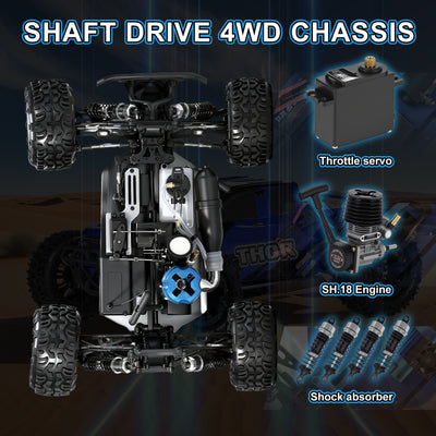 THOR Nitro VRX RACING 1:10 Scale 4WD Nitro Powered RC Truggy #RH1001