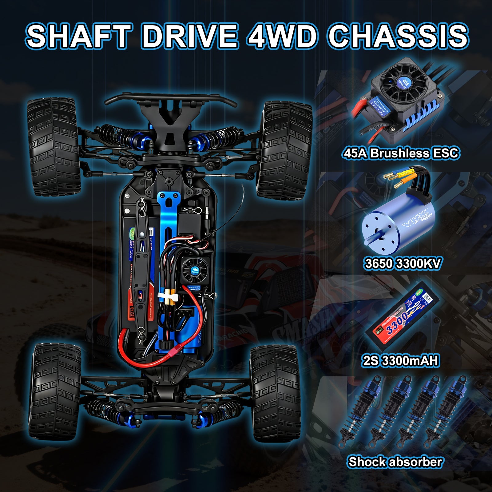 [Shipped from US]SMASH VRX RACING 1/10 Scale 4WD High Speed ​​Electric RC Car #RH1066