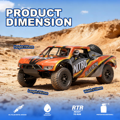 Nitro VRX RACING 1:10 Scale 4WD Off road Nitro Powered Short Course Truck RC Car #RH1008