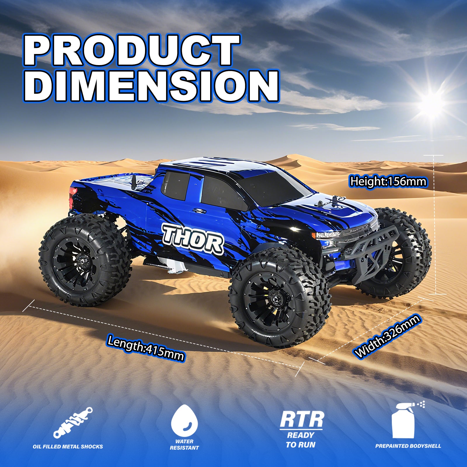 THOR Nitro VRX RACING 1:10 Scale 4WD Nitro Powered RC Truggy #RH1001