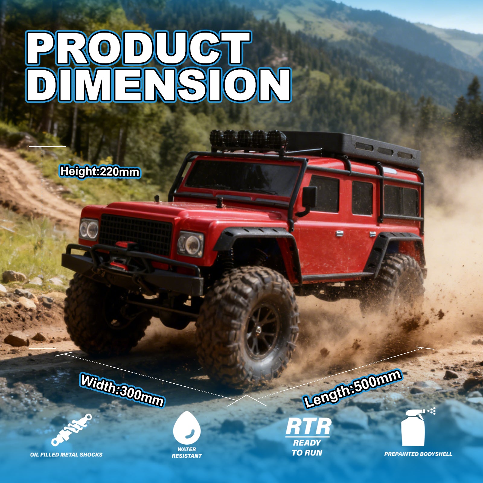 BF-4J Two Speed ​​1/10 Scale 4WD Off-road Electric RC Crawler 2.4G 5CH 3-in-1 Trail RC RTR #RH1055