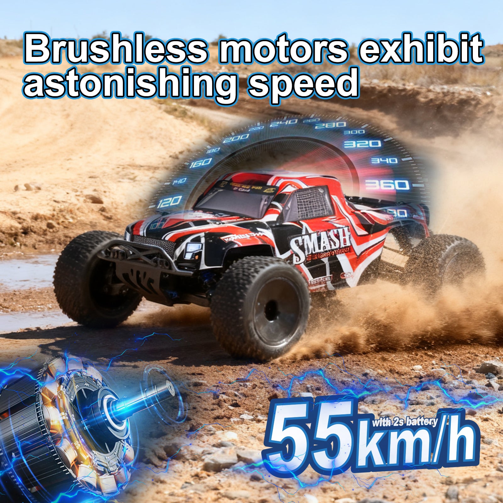 [Shipped from US]SMASH VRX RACING 1/10 Scale 4WD High Speed ​​Electric RC Car #RH1066