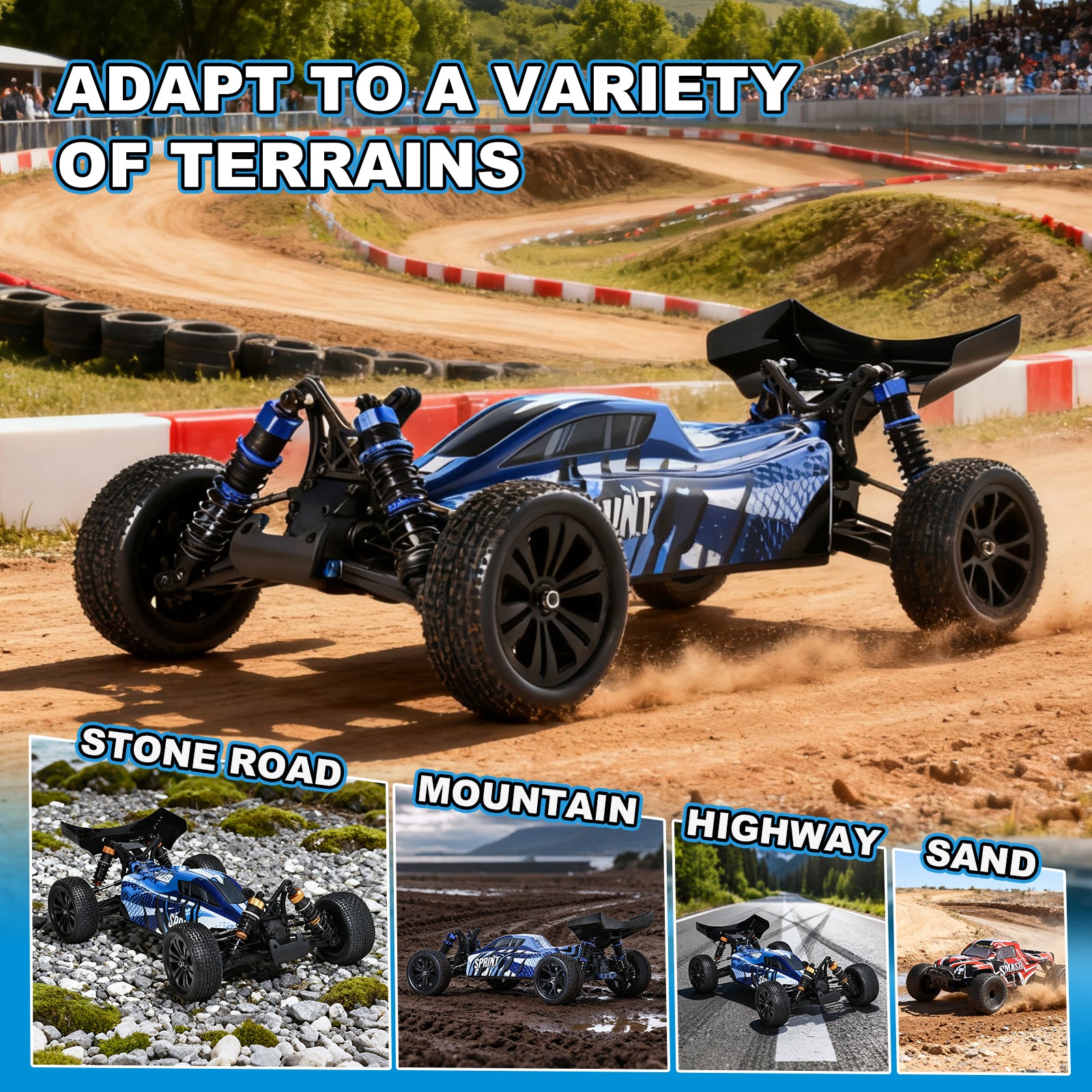 SPRINT 1/10 Scale 4WD Off-road Electric RC buggy 2.4G Brushless High Speed ​​RTR #RH1068